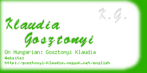 klaudia gosztonyi business card